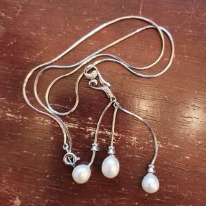 Silver Pearl Necklace
